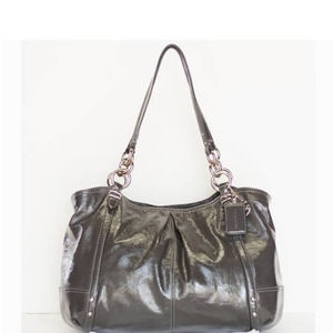 COACH Gray Patent Leather Alexandra Tote #16231